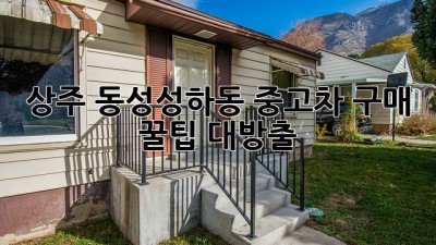 상주 동성/성하동 중고차 구매, 꿀팁 대방출! 🚗💨