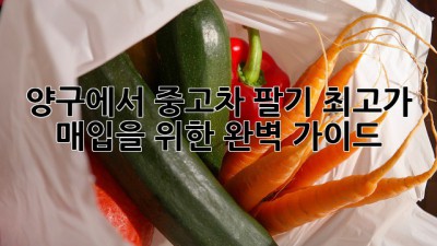 양구에서 중고차 팔기: 최고가 매입을 위한 완벽 가이드